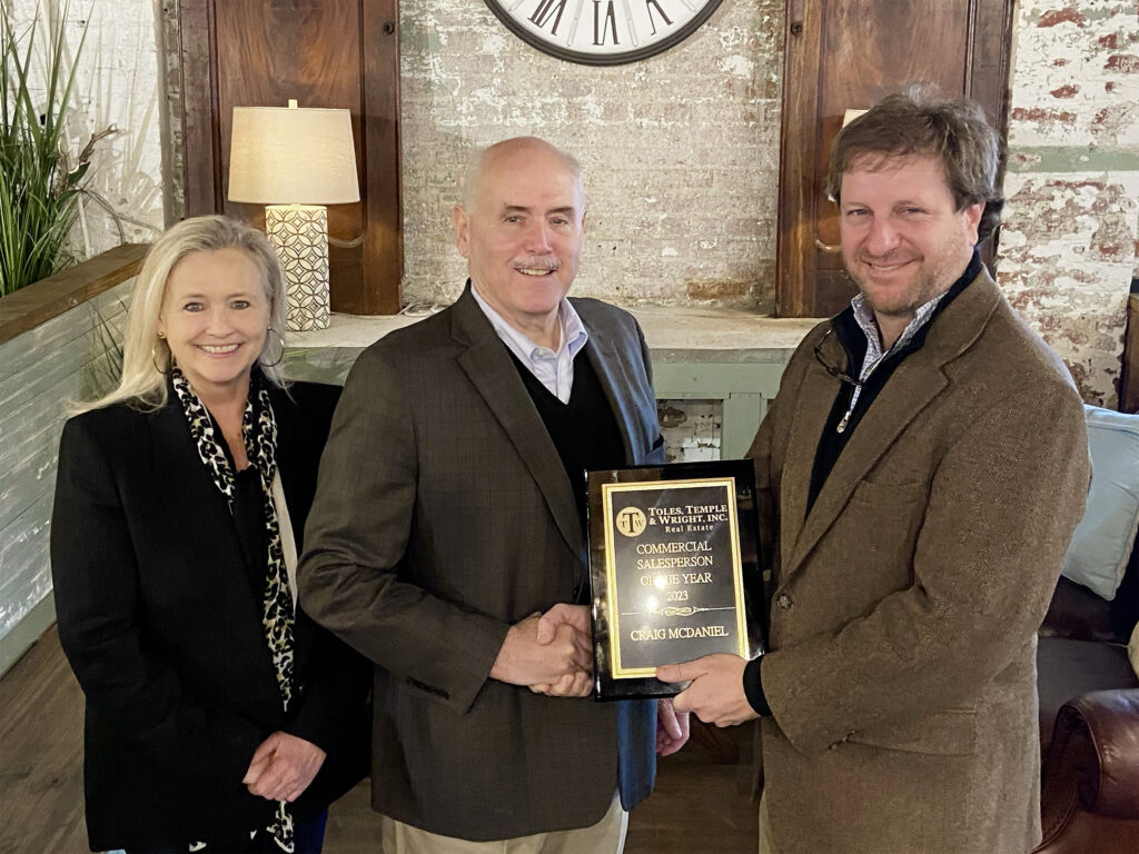 2023 Commercial Salesperson of the Year award winner - Toles, Temple & Wright, Inc. Real Estate - Rome, Georgia