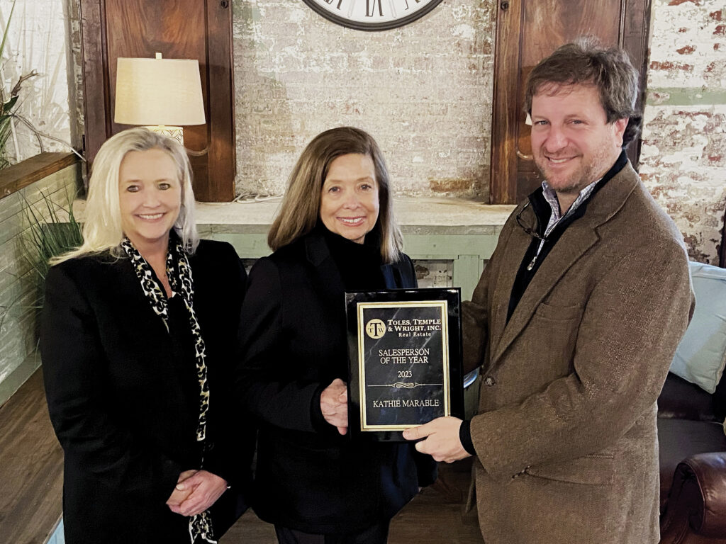 2023 Residential Salesperson of the Year award winner - Toles, Temple & Wright, Inc. Real Estate - Rome, Georgia